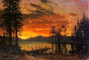 Albert Bierstadt Sunset over the River Sweden oil painting artist